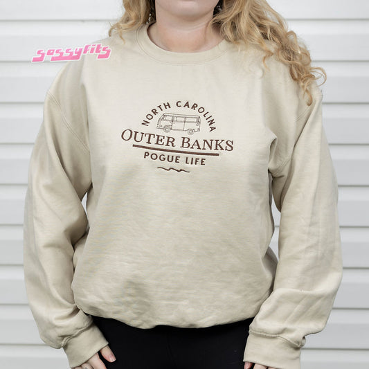 Outer Banks Pogue Life Embroidered Crewneck/Hoodie