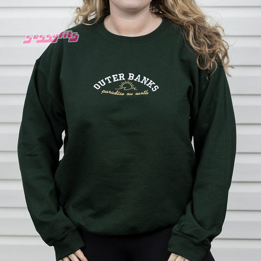 Outer Banks "Paradise on Earth" Embroidered Crewneck/Hoodie