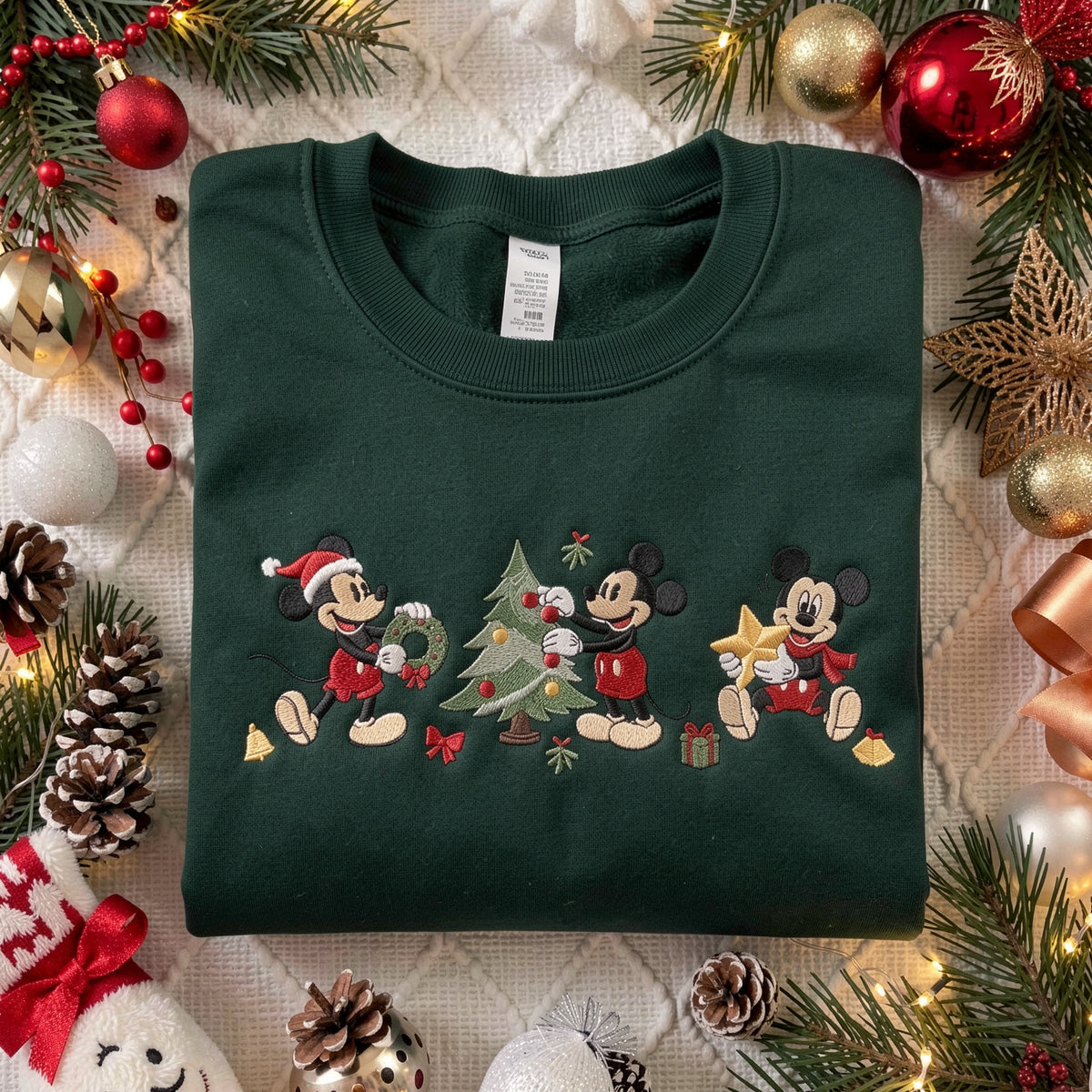 Vintage Mouse Trio Embroidered Sweatshirt