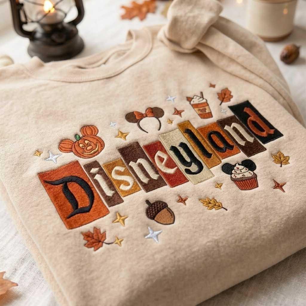 Embroidered Magic Castle Fall Sweatshirt, Fall Pumpkin Crewneck, Magical Land, Halloween Gift