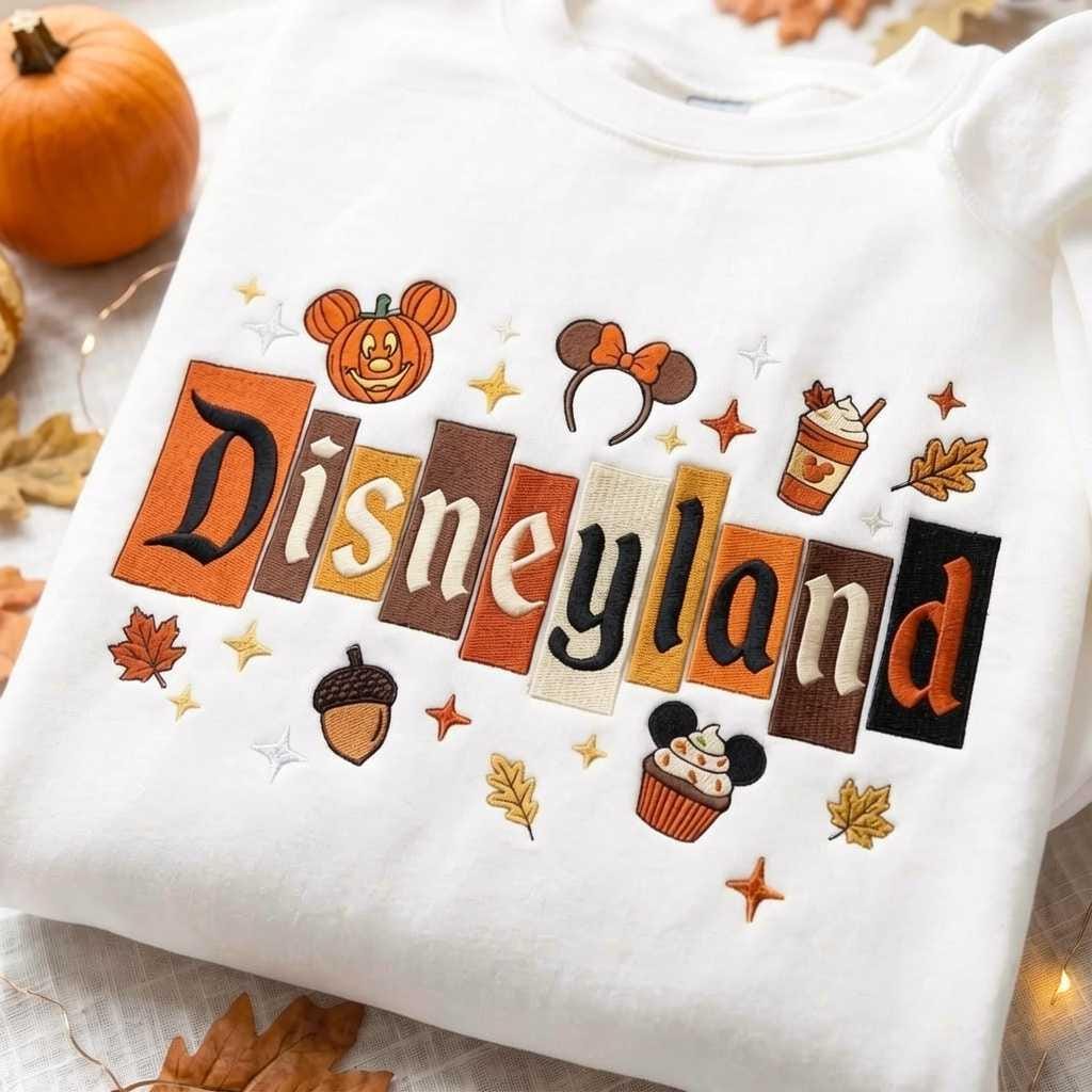 Embroidered Magic Castle Fall Sweatshirt, Fall Pumpkin Crewneck, Magical Land, Halloween Gift