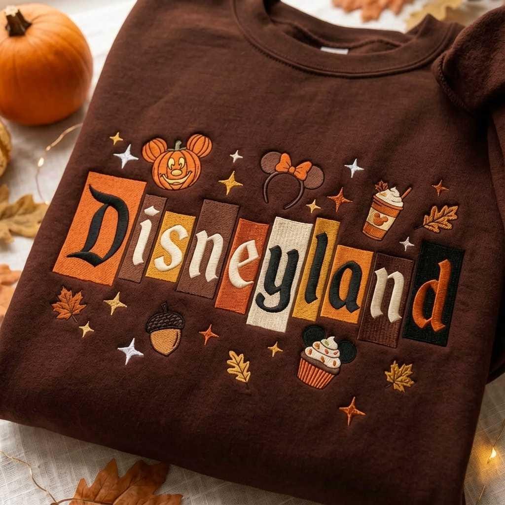Embroidered Magic Castle Fall Sweatshirt, Fall Pumpkin Crewneck, Magical Land, Halloween Gift