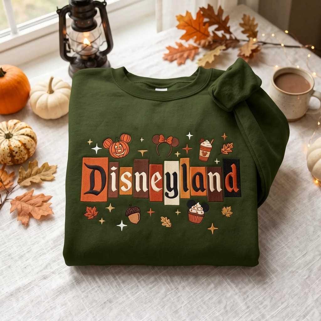 Embroidered Magic Castle Fall Sweatshirt, Fall Pumpkin Crewneck, Magical Land, Halloween Gift