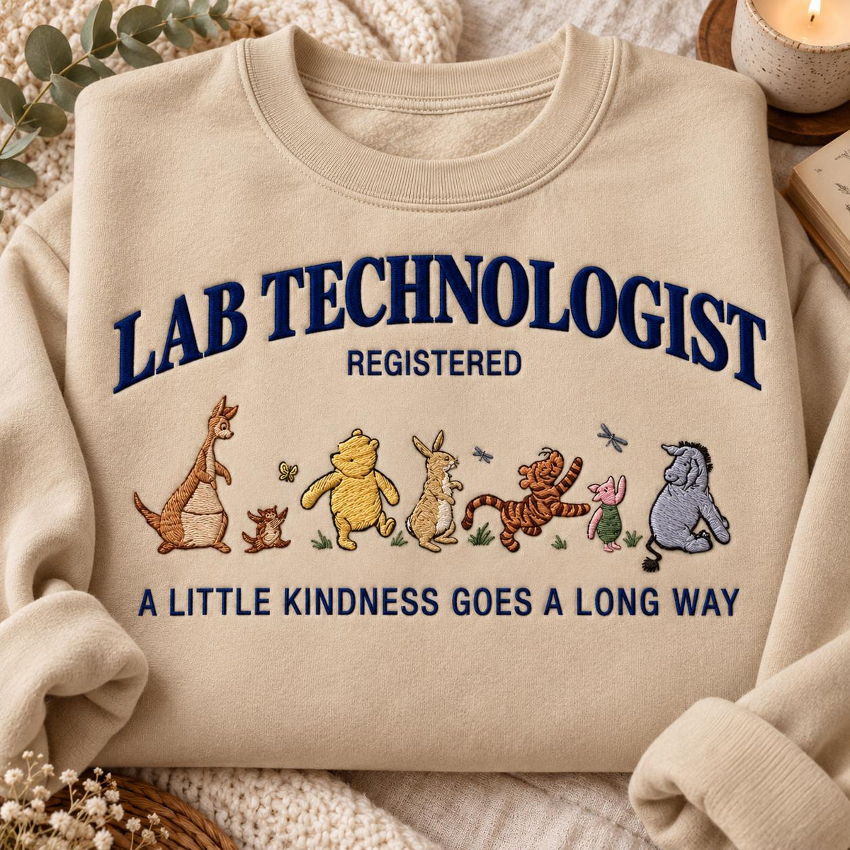 Embroidered Nurse Bear Sweatshirt, Registered Nurse Crewneck, RN Gift, Healthcare Worker Apparel