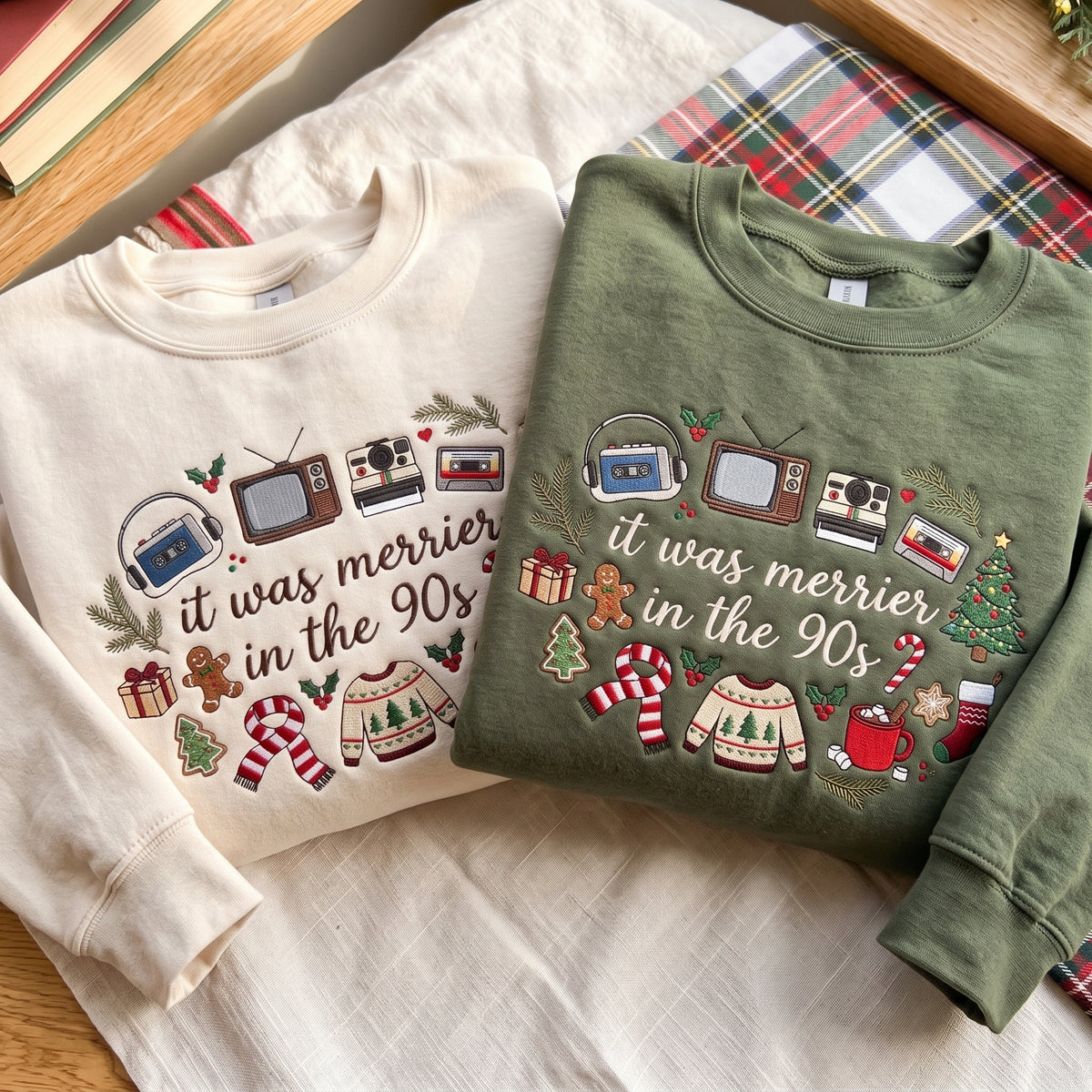 It was Merrier in the 90's Embroidered Sweatshirt