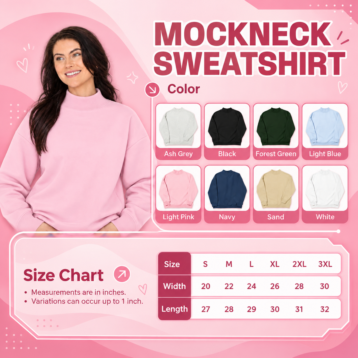 Custom Embroidered MAMA Mockneck Sweatshirt