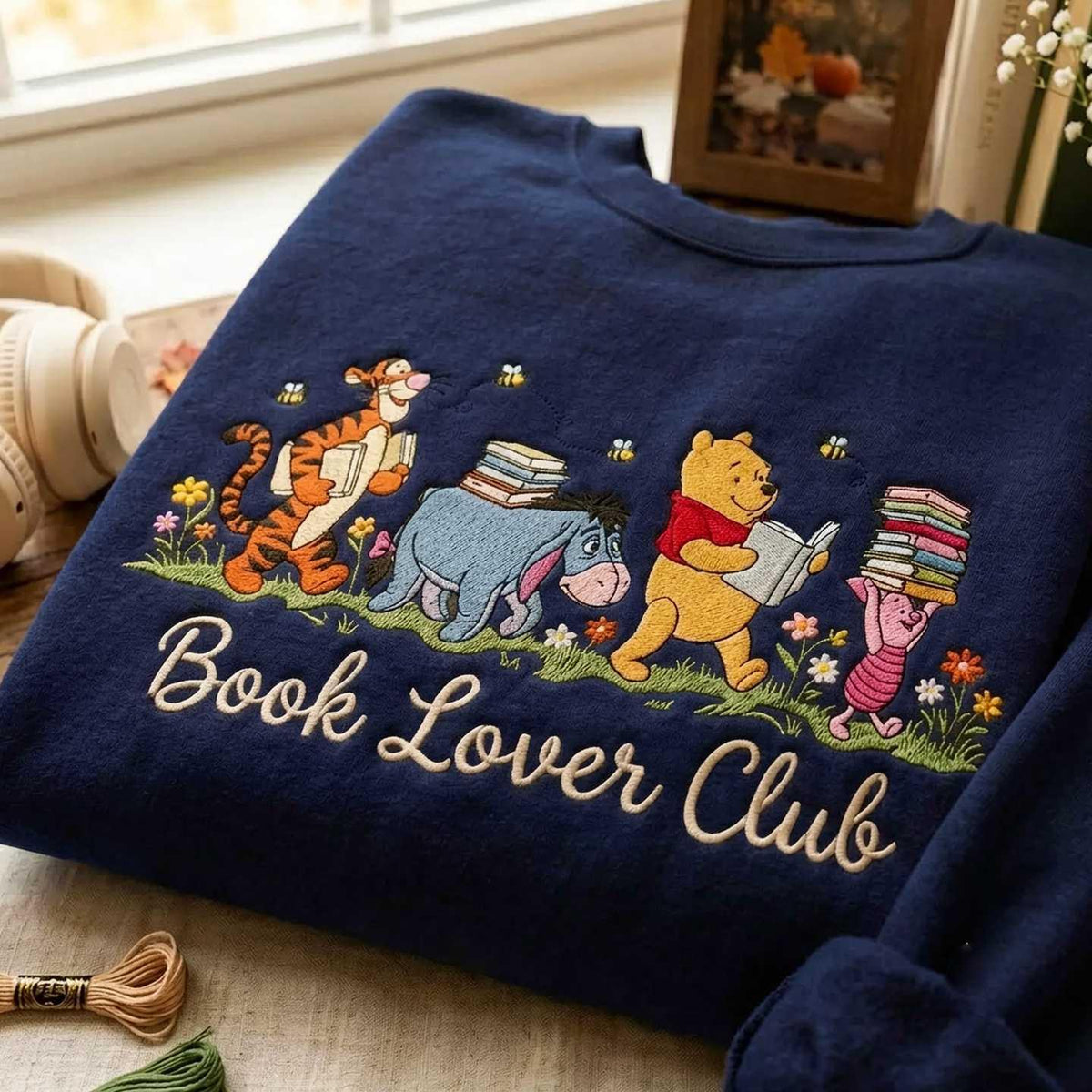 Book Lovers Club Embroidered Sweatshirt